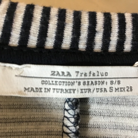 🖤Zara Trafaluc Womens Top Blue White Stripes - Picture 3 of 4